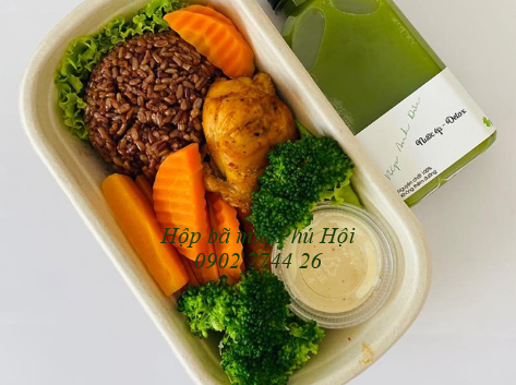 Hộp bã mía 1 ngăn kèm nắp bã mía 700ml