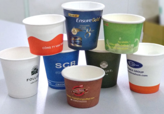 In ly giấy, cốc giấy 20oz-600ml đựng Trà sữa full topping, sinh tố, soda, nước uống có đá nhiều.