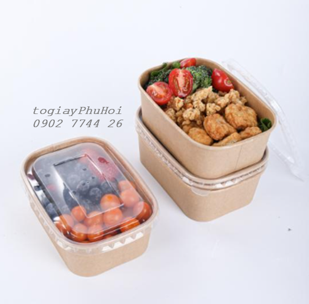 Tô giấy kraft chữ nhật 750ml