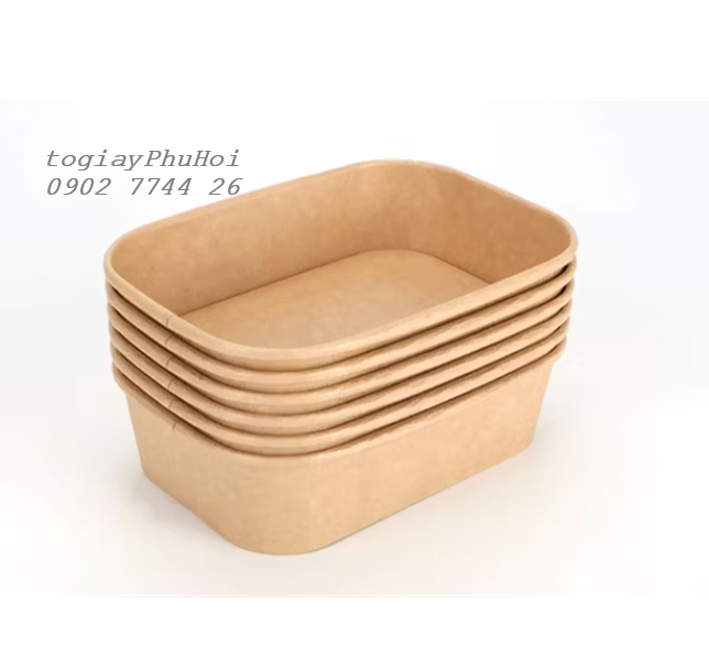 Tô giấy kraft chữ nhật 750ml