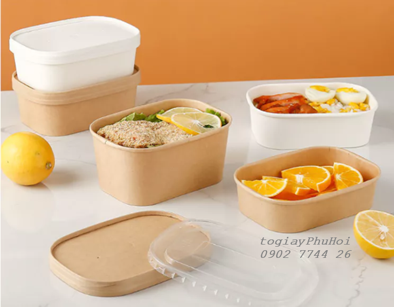 Tô giấy kraft chữ nhật 750ml