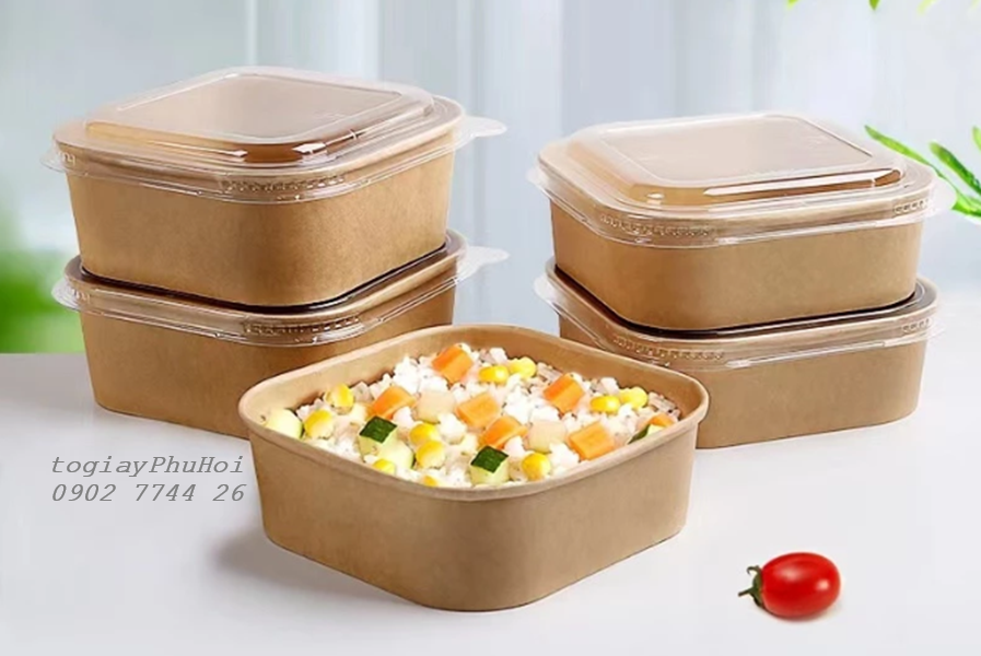 Tô giấy kraft vuông 750ml