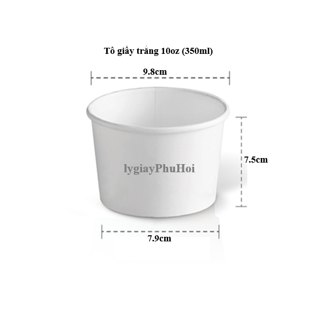 Tô giấy trắng 10oz (350ml)