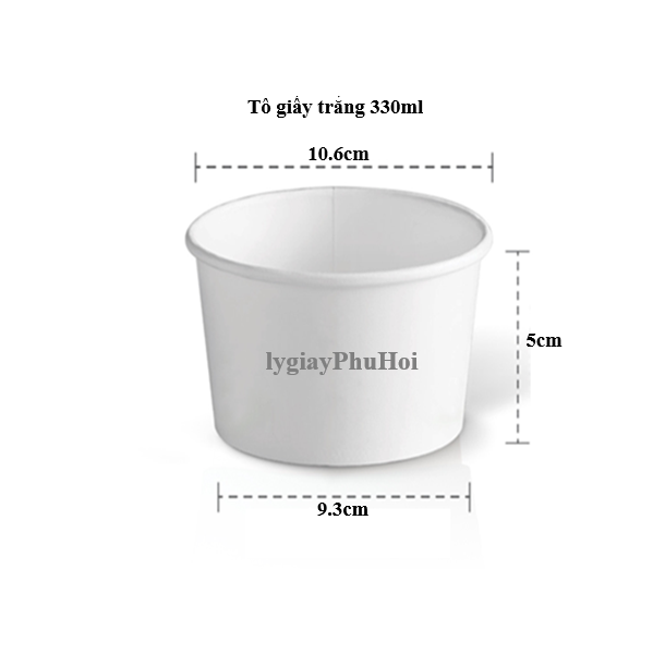 Tô giấy trắng 330ml