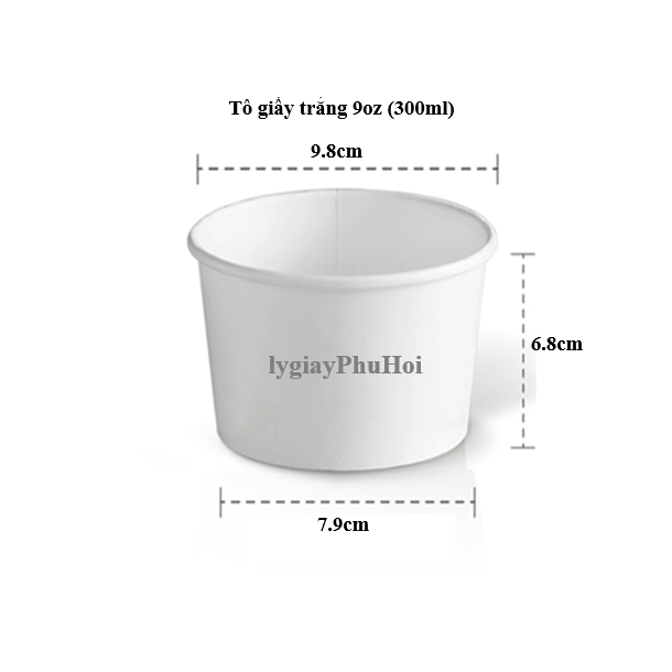 Tô giấy trắng 9oz (300ml)