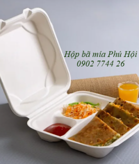 Hộp bã mía đựng cơm phần tại quận 4, quận 5, quận 6 TpHCM