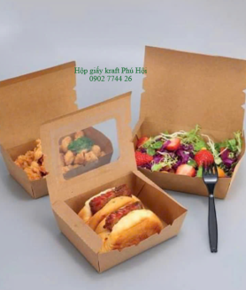 Hộp giấy Kraft đựng bánh ngọt, bánh mì