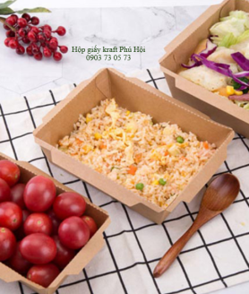 Hộp giấy Kraft đựng cơm