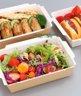Hộp giấy Kraft đựng salad