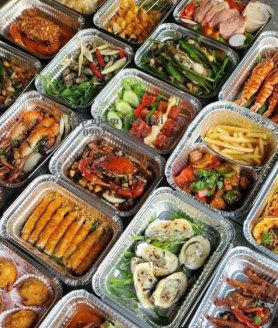 Khay bạc đựng thức ăn