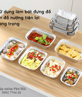 Khay giấy bạc đựng thức ăn nhà hàng