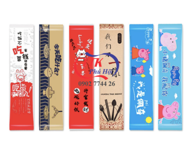 Bộ muỗng đũa tăm giấy combo 4 món