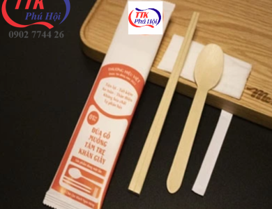 Bộ muỗng đũa tăm giấy combo 4 món
