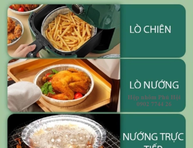 Dĩa nhôm lót nồi chiên không dầu 630ml, 950ml