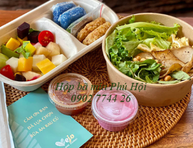 Hộp bã mía 2 ngăn đựng cơm