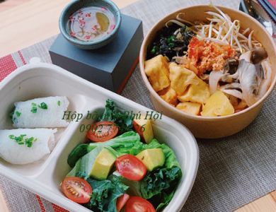 Hộp bã mía 2 ngăn đựng cơm