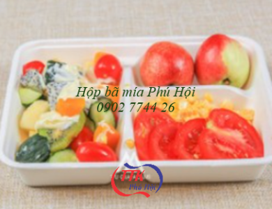 Hộp bã mía 3 ngăn đựng cơm