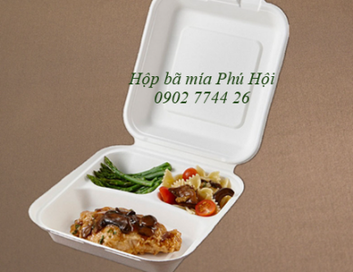 Hộp bã mía 3 ngăn đựng cơm