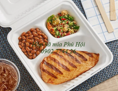 Hộp bã mía 3 ngăn đựng cơm
