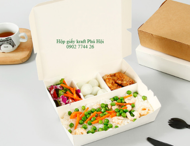 Hộp giấy đựng cơm 4 ngăn