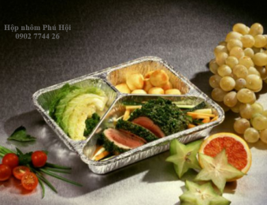 Hộp nhôm đựng thực phẩm 3 ngăn