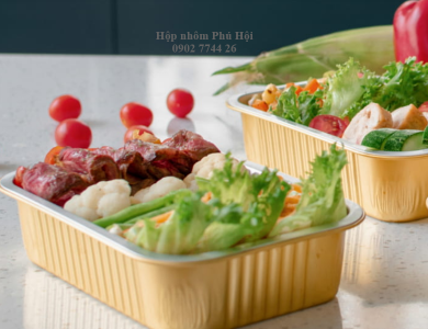 Hộp nhôm màu vàng cao cấp 1000ml