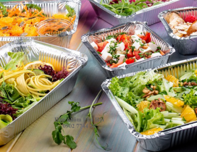 Khay giấy bạc 1 ngăn đựng bún, mì, cơm chiên