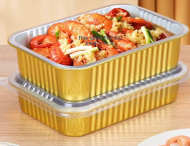 Khay giấy bạc đựng hải sản nướng