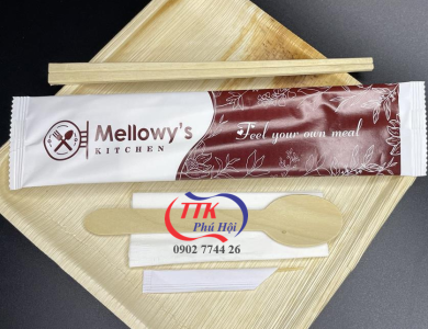 Set muỗng đũa tăm giấy và khăn
