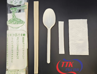 Set muỗng đũa tăm giấy và khăn