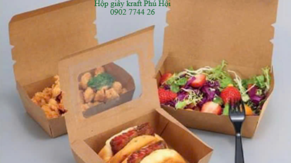 Hộp giấy Kraft đựng bánh ngọt, bánh mì