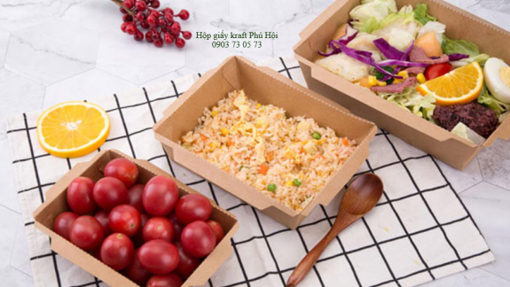 Hộp giấy Kraft đựng cơm