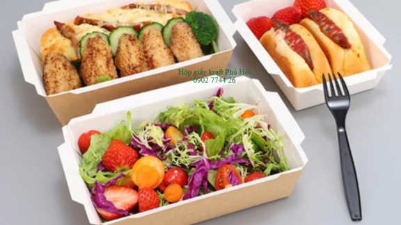 Hộp giấy Kraft đựng salad