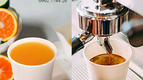 Ly giấy đựng cà phê nóng tại Quận 1
