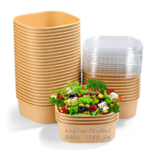 Tô giấy kraft vuông 750ml