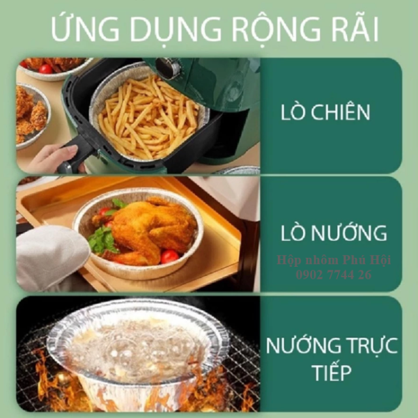 Dĩa nhôm lót nồi chiên không dầu 630ml, 950ml