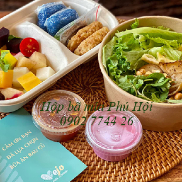 Hộp bã mía 2 ngăn đựng cơm