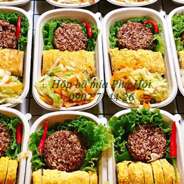 Hộp bã mía đựng mì xào