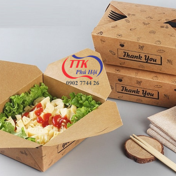 In hộp giấy kraft đựng thức ăn