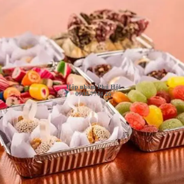 Khay giấy bạc 1 ngăn đựng bún, mì, cơm chiên