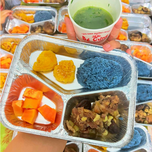 Khay giấy bạc 3 ngăn đựng cơm