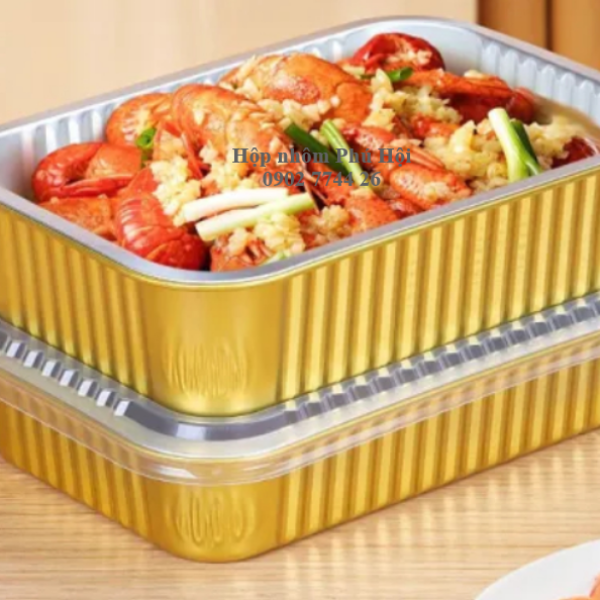 Khay giấy bạc đựng hải sản nướng