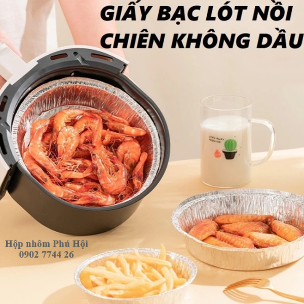Khay giấy bạc đựng hải sản nướng