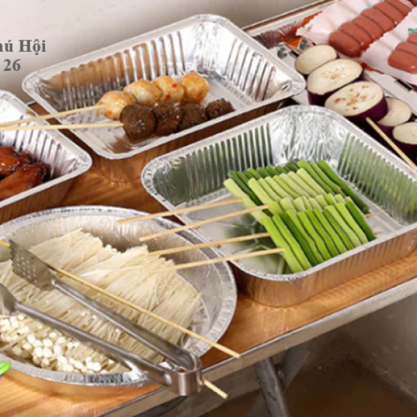 Khay giấy bạc đựng mì Ý, pasta
