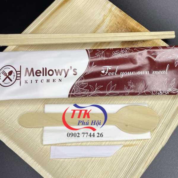 Set muỗng đũa tăm giấy và khăn
