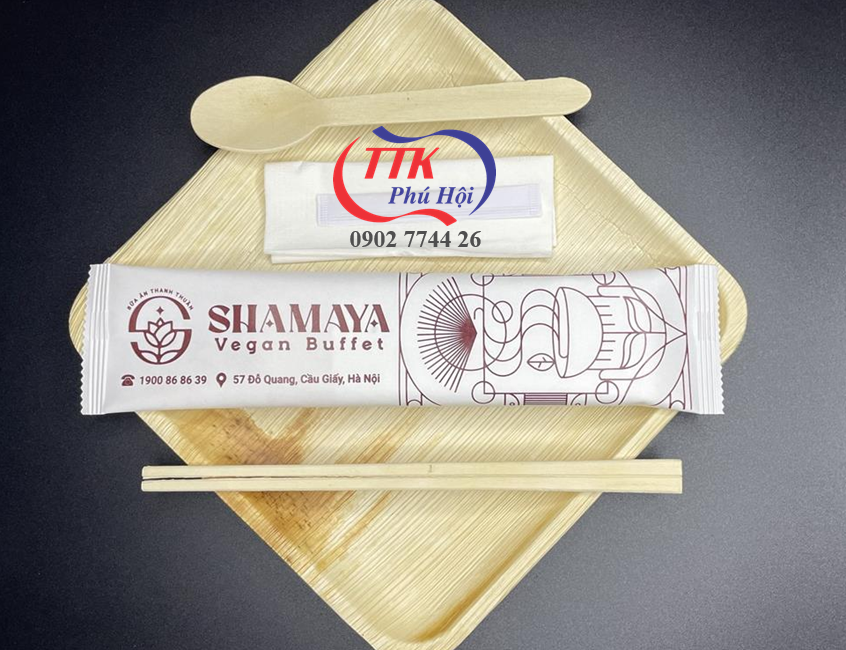 Bộ muỗng đũa tăm giấy combo 4 món