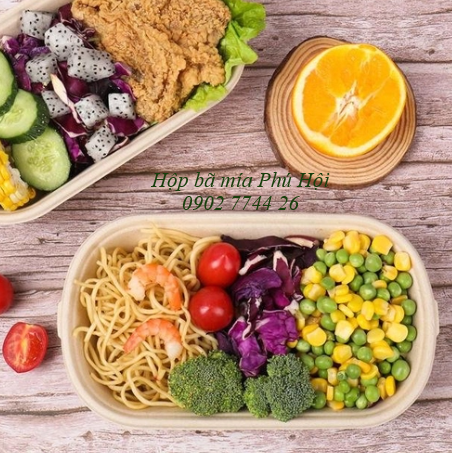 Hộp bã mía đựng mì xào
