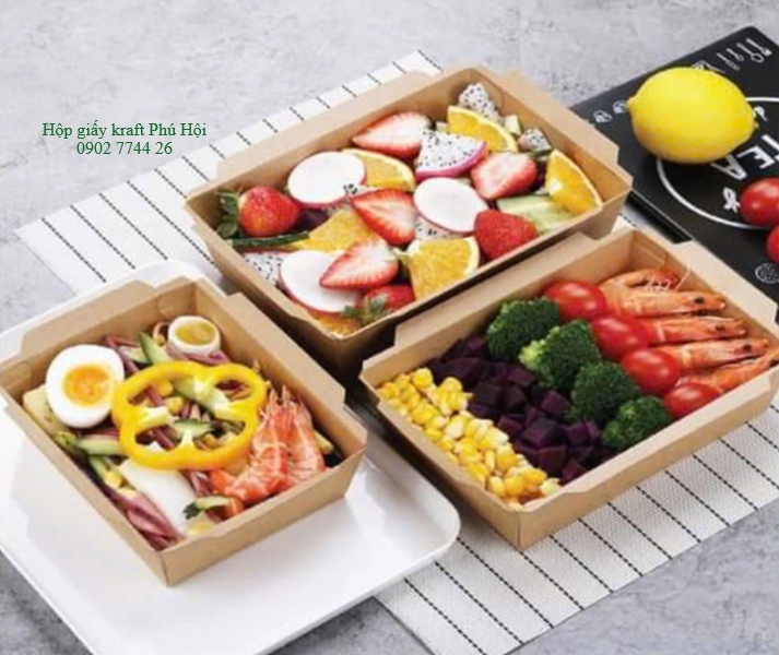 Hộp giấy đựng đồ chiên, đồ nướng, thức ăn nhanh