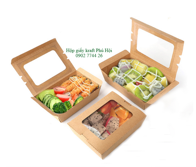 Hộp giấy đựng gà rán, hamburger, khoai tây chiên