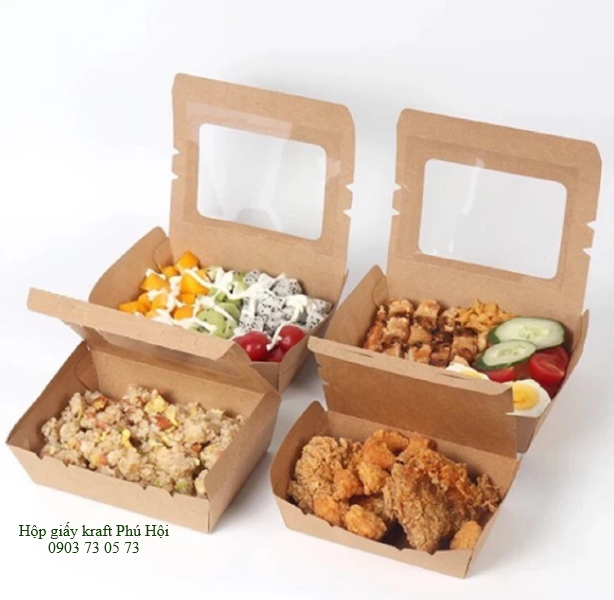 Hộp giấy đựng gà rán, hamburger, khoai tây chiên